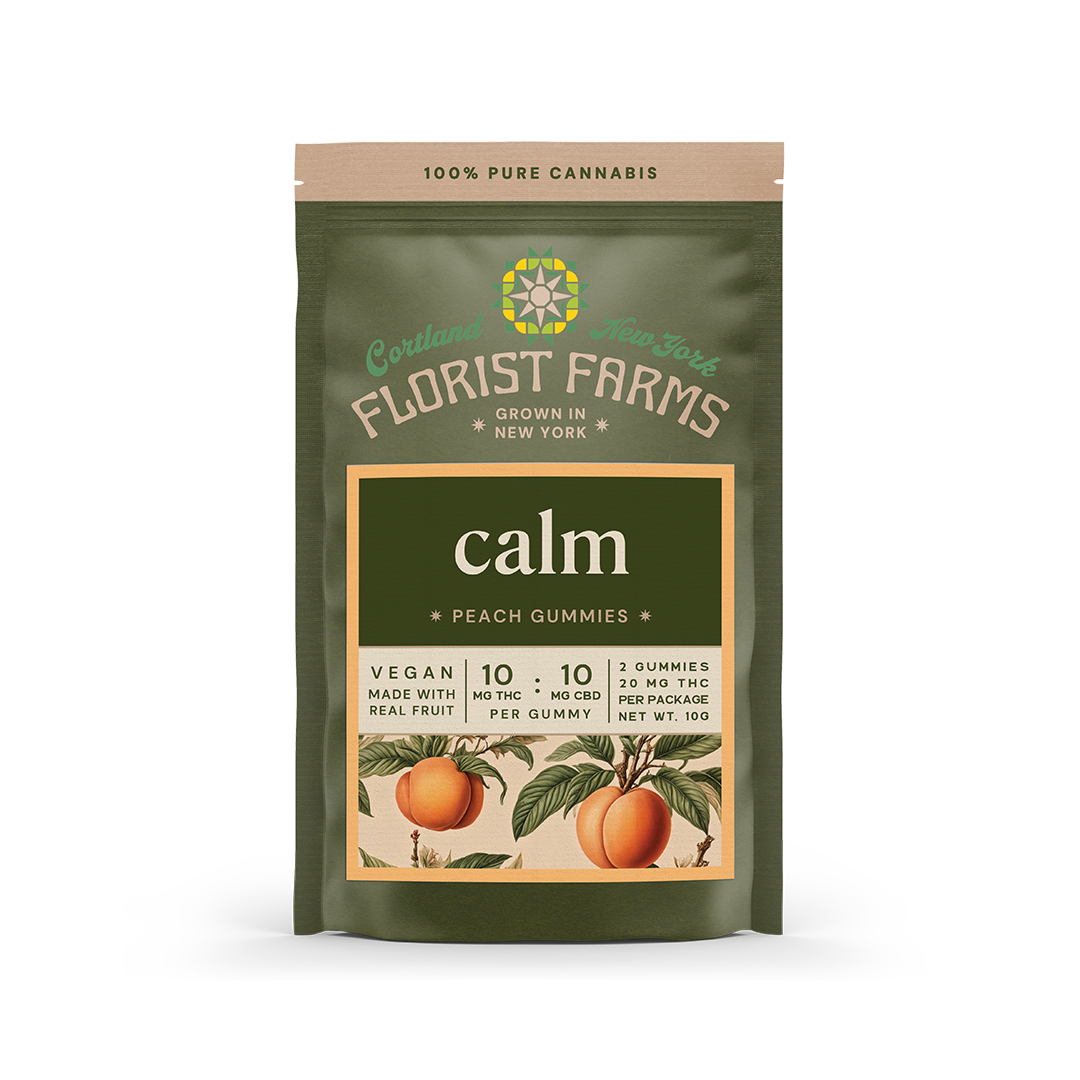 Florist Farms Peach THC:CBD Gummy, 10mg, 2ct. pkg