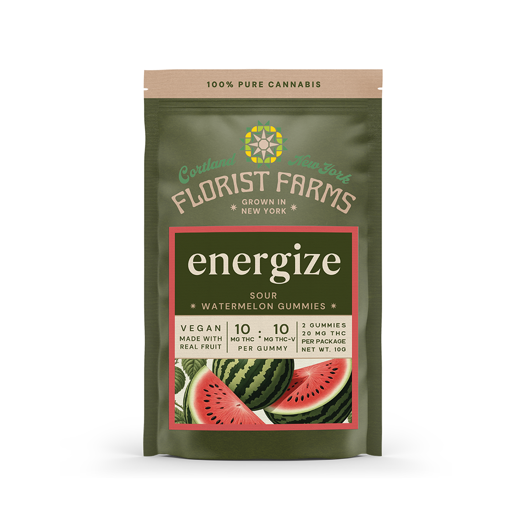 Florist Farms Sour Watermelon THC:THCV Gummy, 10mg, 2ct. pkg