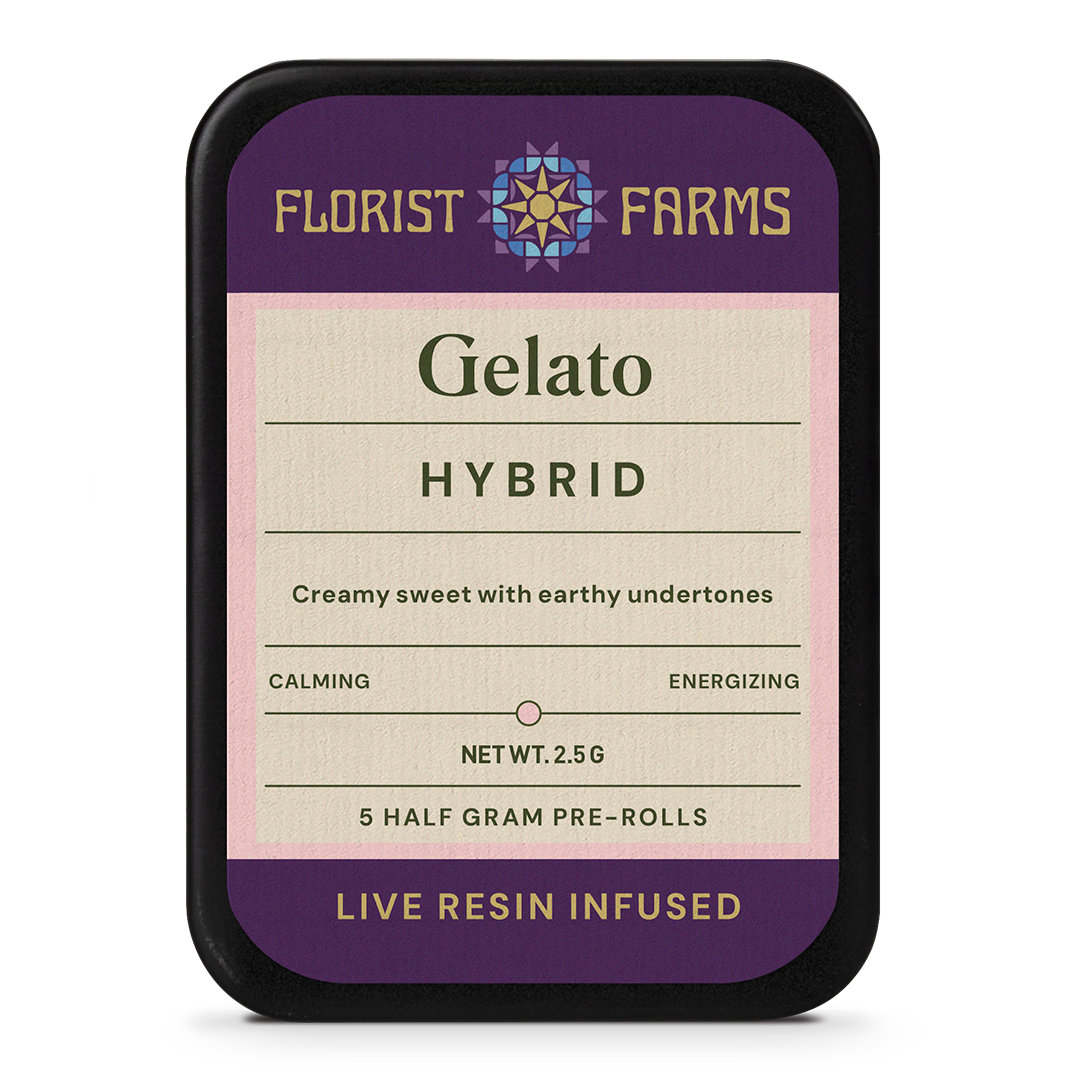 Florist Farms | Live Resin Infused | Gelato | 1/2 Gram Joints | 5pk