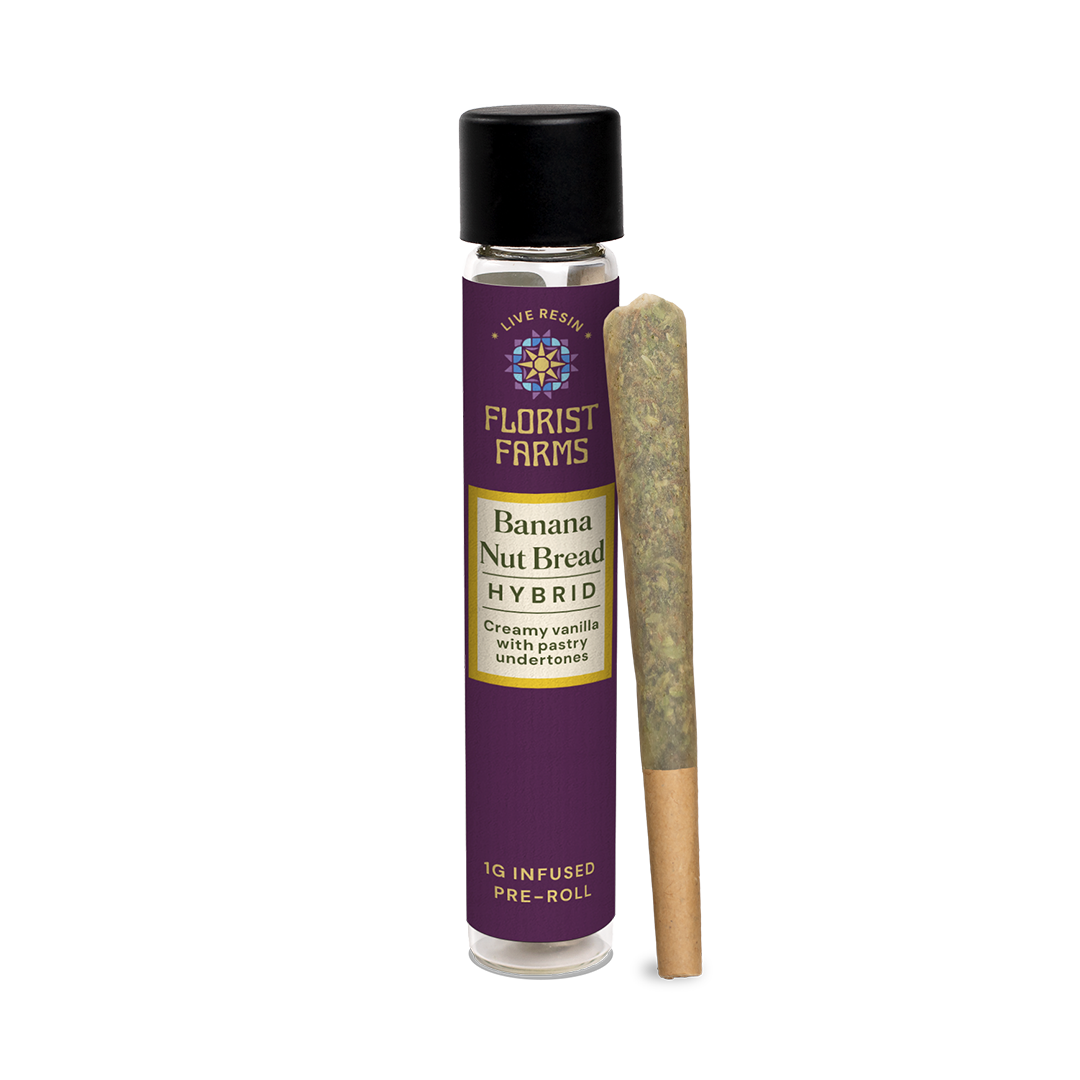 Florist Farms | Live Resin Infused | Banana Nut Bread |1 Gram Joint | Single