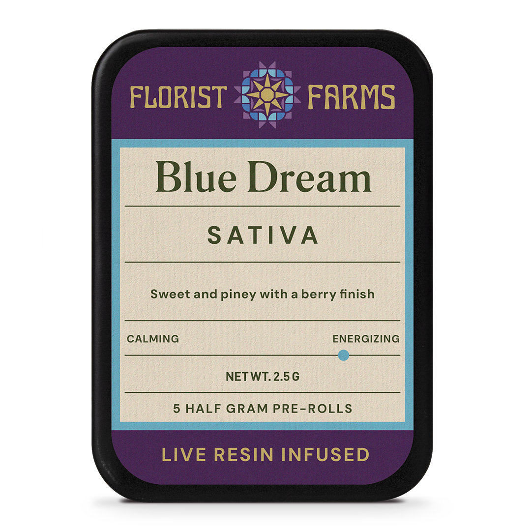 Florist Farms | Live Resin Infused | Blue Dream | 1/2 Gram Joints | 5pk