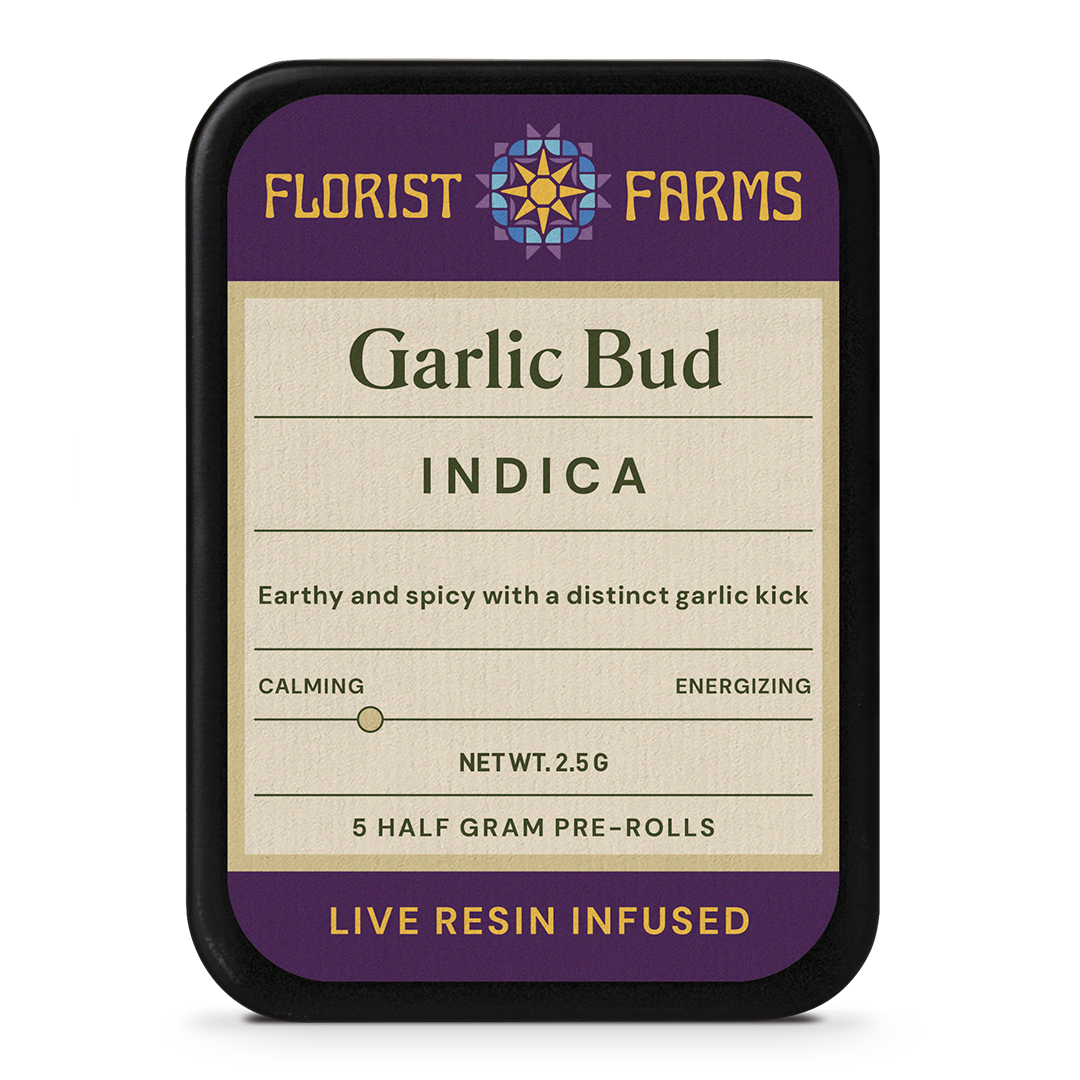 Florist Farms | Live Resin Infused | Garlic Bud | 1/2 Gram Joints | 5pk
