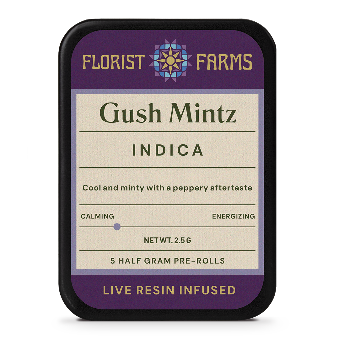 Florist Farms | Live Resin Infused | Gush Mintz | 1/2 Gram Joints | 5pk