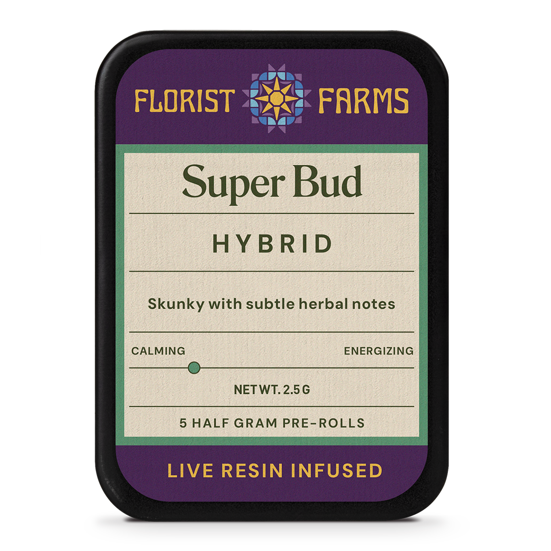 Florist Farms | Live Resin Infused | Super Bud | 1/2 Gram Joints | 5pk