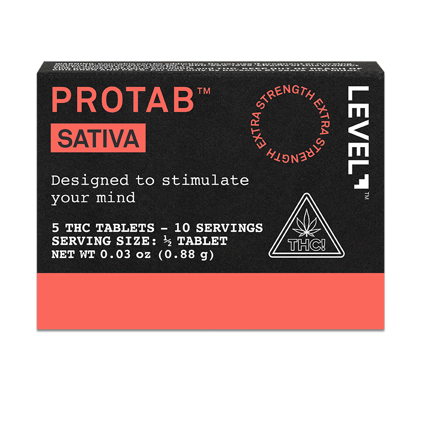 LEVEL Sativa Protab, Extra Strength THC Tablets - 5ct., 0.03oz (0.88g) pkg.