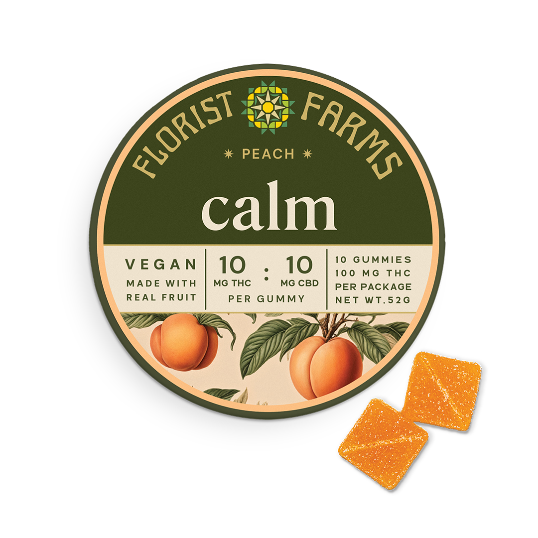 Florist Farms Peach THC:CBD Gummy, 10mg, 10ct. pkg