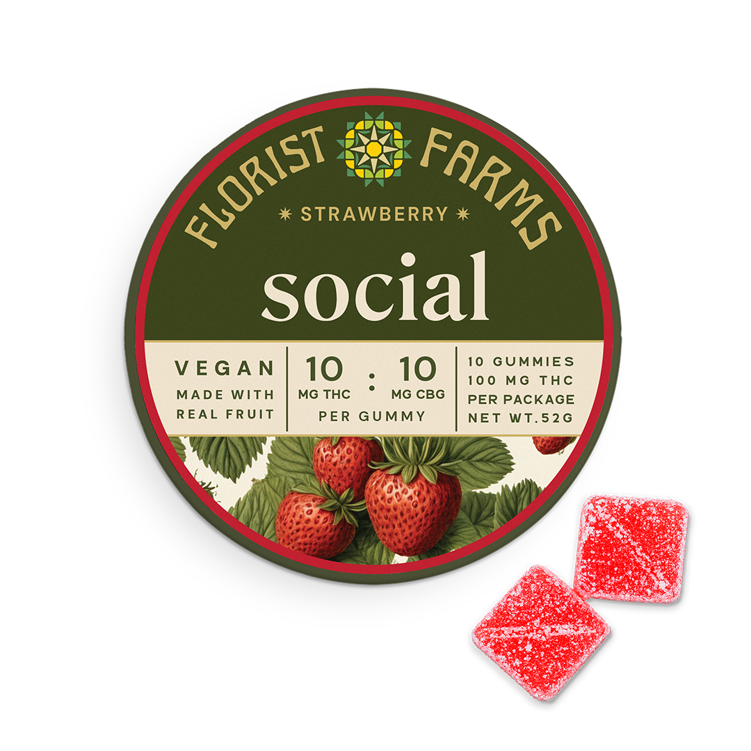 Florist Farms Sour Watermelon THC:THCV Gummy, 10mg, 10ct. pkg