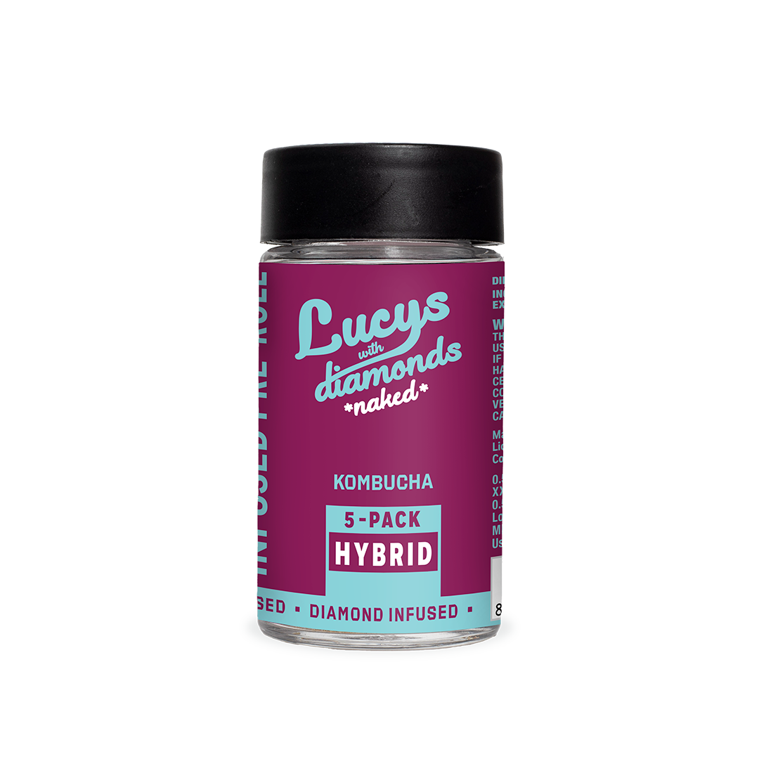 Blotter | Lucy's Naked | Diamond Infused 0.5g Pre-Rolls, 5pk | Kombucha