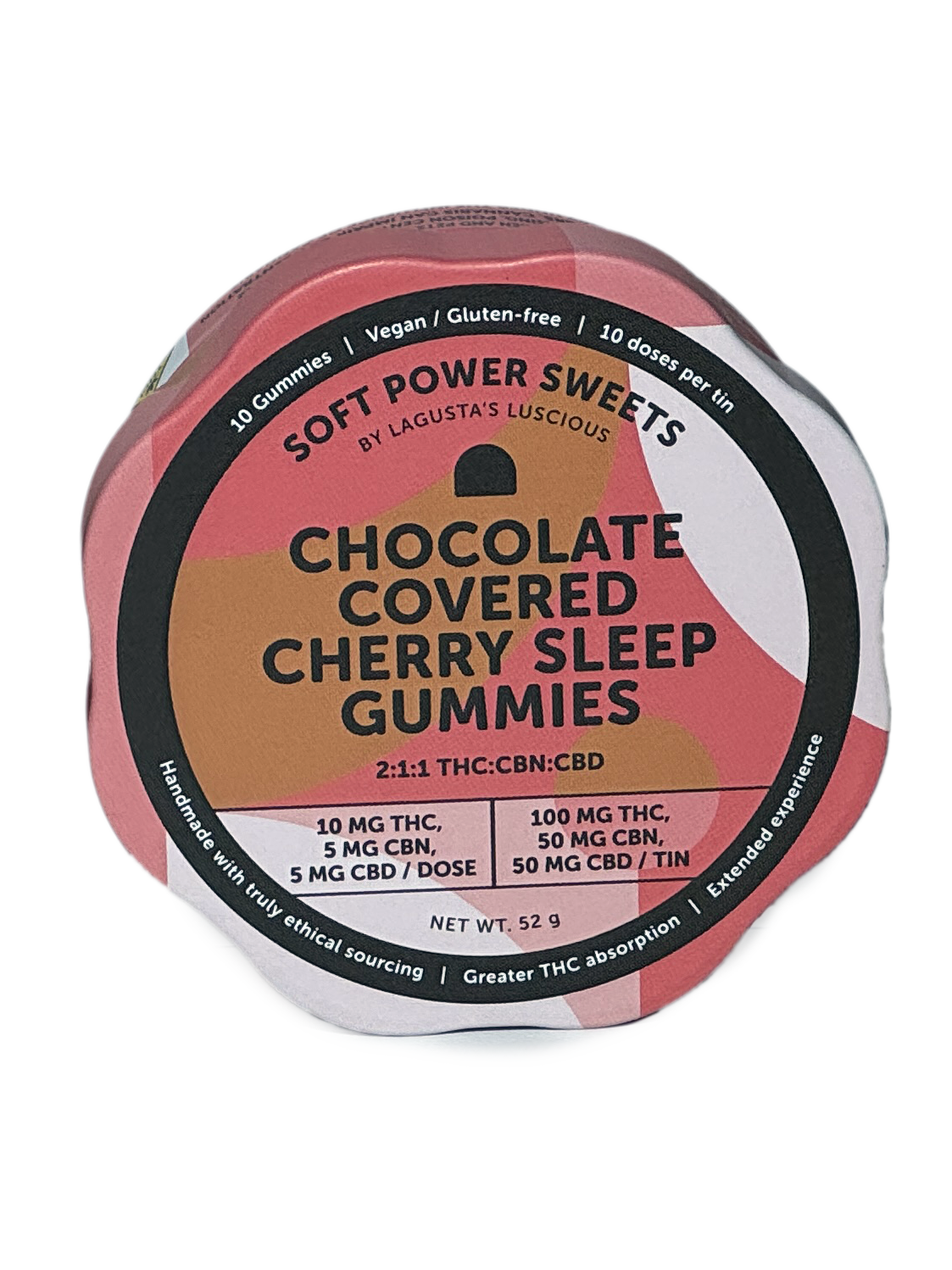 SPSweets | Chocolate Gummy | 10pk | 100mg | Cherry Sleep 2:1:1 CBN:CBD