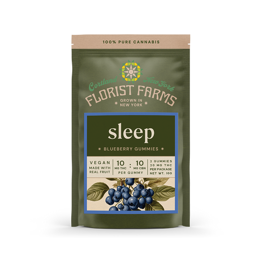 Florist Farms Blueberry THC:CBN Gummy, 10mg, 2ct. pkg
