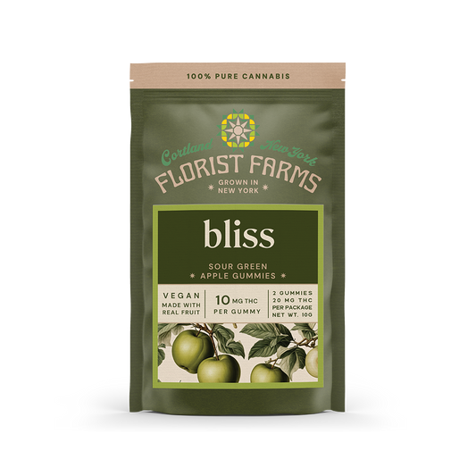 Florist Farms Sour Green Apple THC Gummy, 10mg, 2ct. pkg
