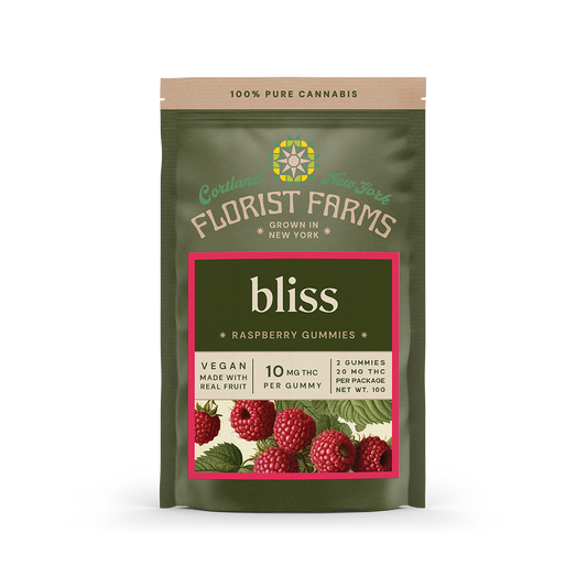 Florist Farms Raspberry THC Gummy, 10mg, 2ct. pkg