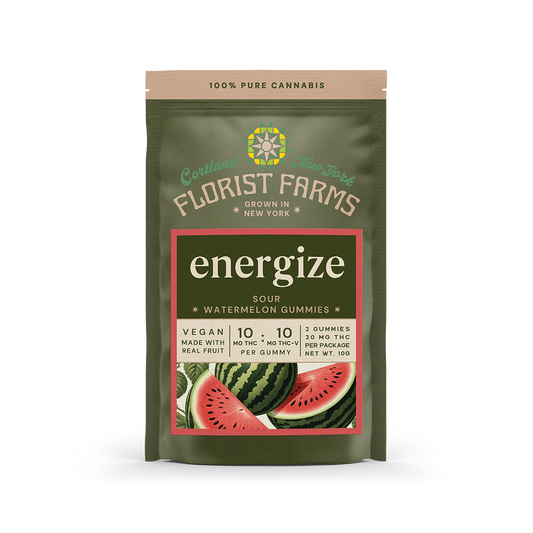 Florist Farms Sour Watermelon THC:THCV Gummy, 10mg, 2ct. pkg