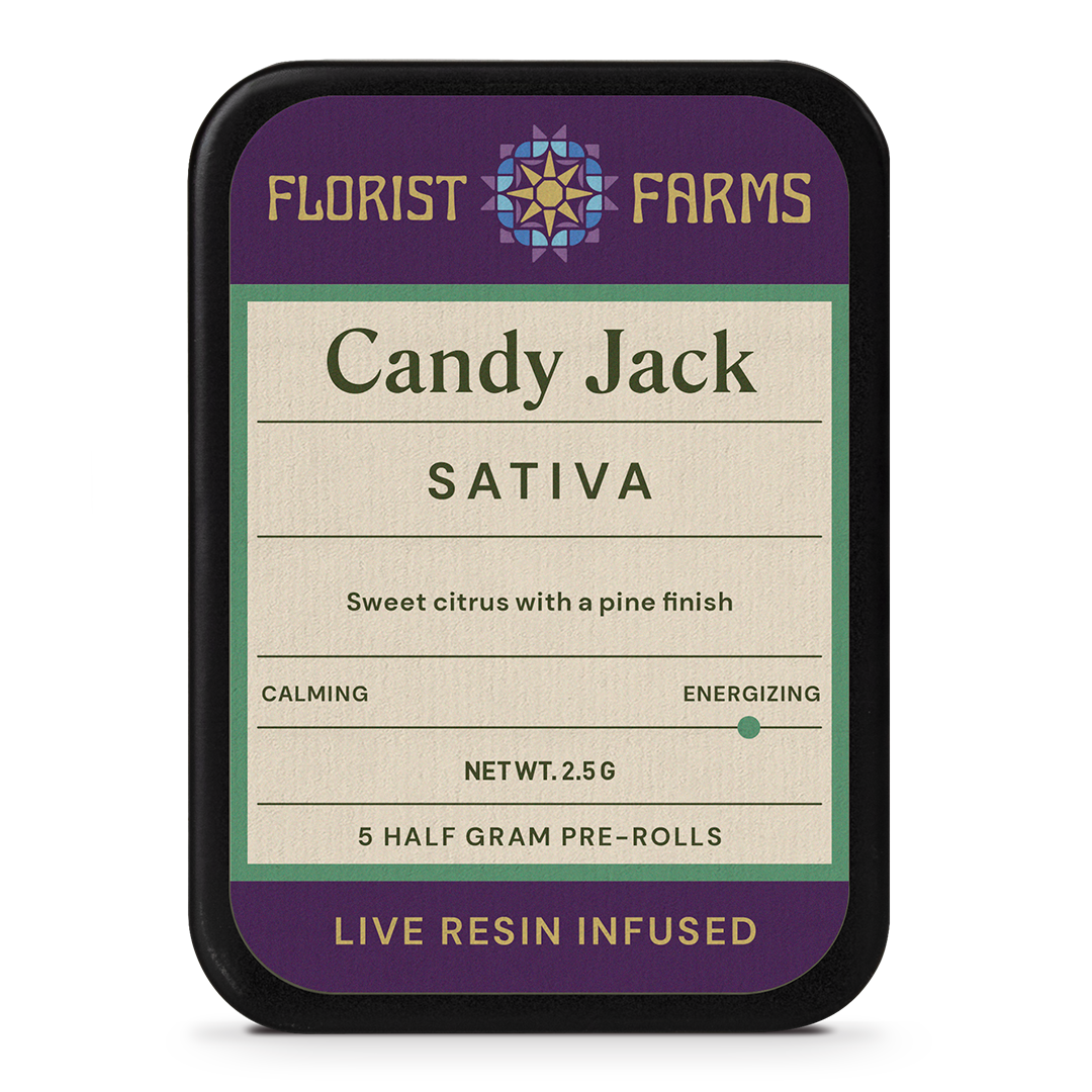 Florist Farms | Live Resin Infused | Candy Jack | 1/2 Gram Joints | 5pk