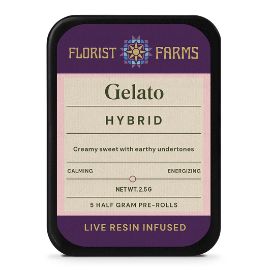Florist Farms | Live Resin Infused | Gelato | 1/2 Gram Joints | 5pk