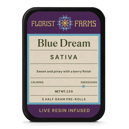 Florist Farms | Live Resin Infused | Blue Dream | 1/2 Gram Joints | 5pk