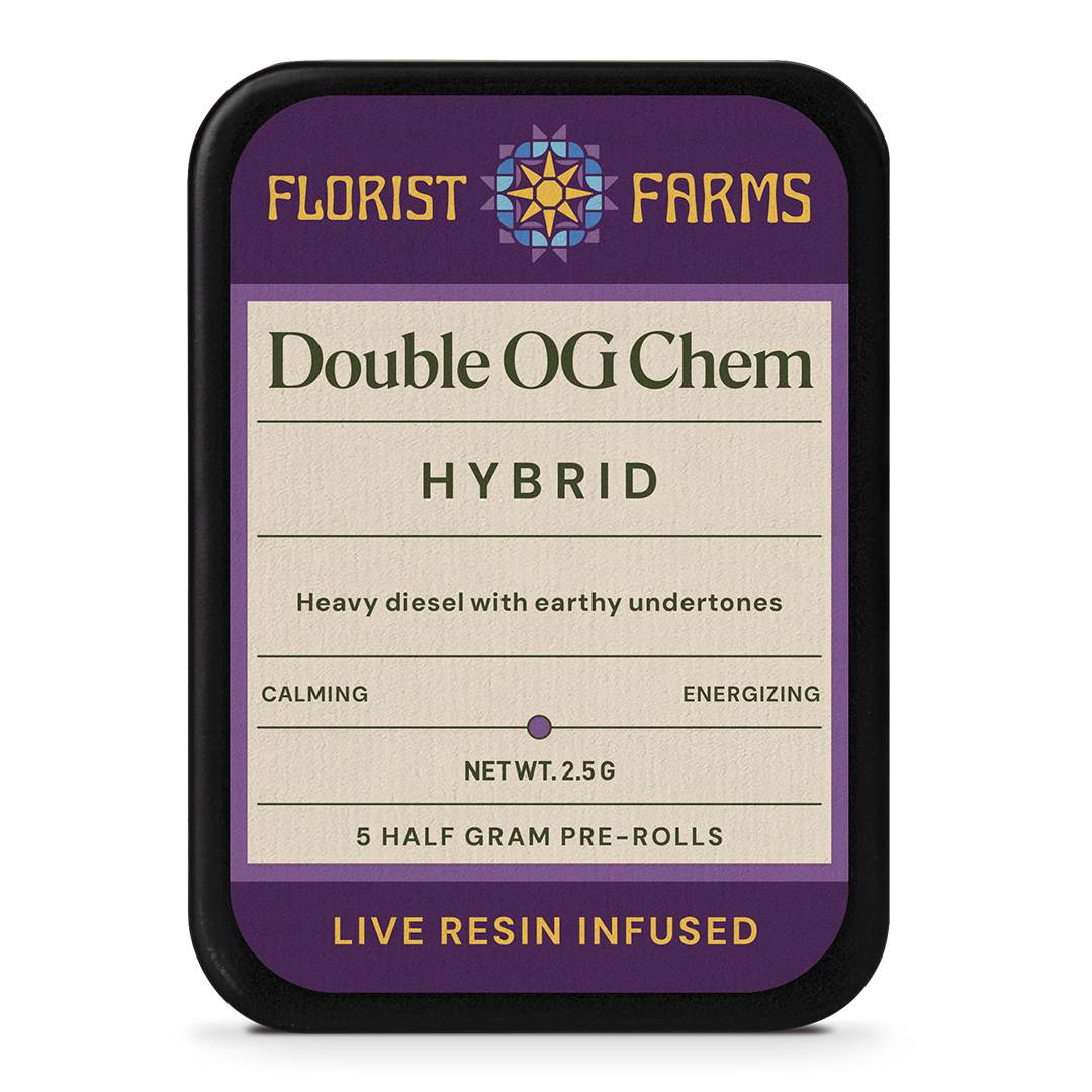 Florist Farms | Live Resin Infused | Double OG Chem | 1/2 Gram Joints | 5pk