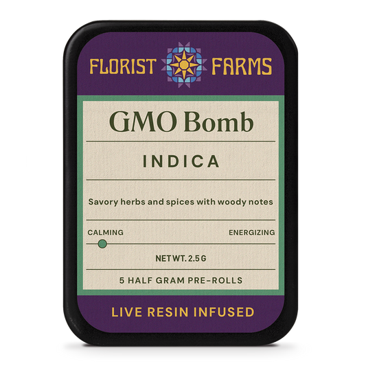 Florist Farms | Live Resin Infused | GMO Bomb | 1/2 Gram Joints | 5pk