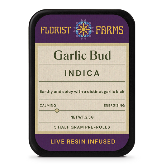 Florist Farms | Live Resin Infused | Garlic Bud | 1/2 Gram Joints | 5pk
