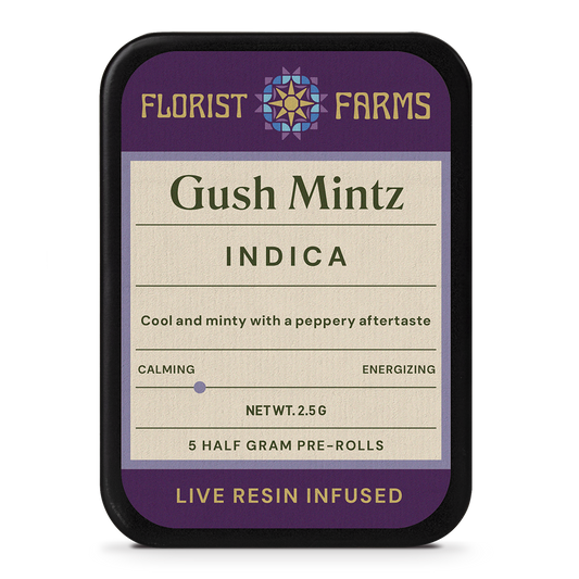Florist Farms | Live Resin Infused | Gush Mintz | 1/2 Gram Joints | 5pk