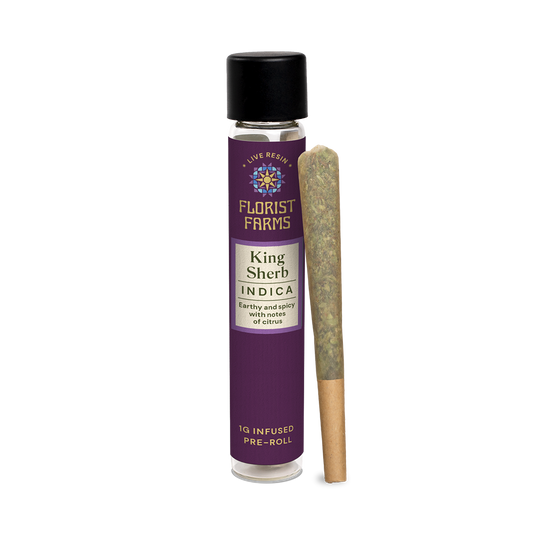Florist Farms |  Live Resin Infused | King Sherb |1 Gram Joint | Single