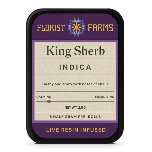 Florist Farms | Live Resin Infused | King Sherb | 1/2 Gram Joints | 5pk