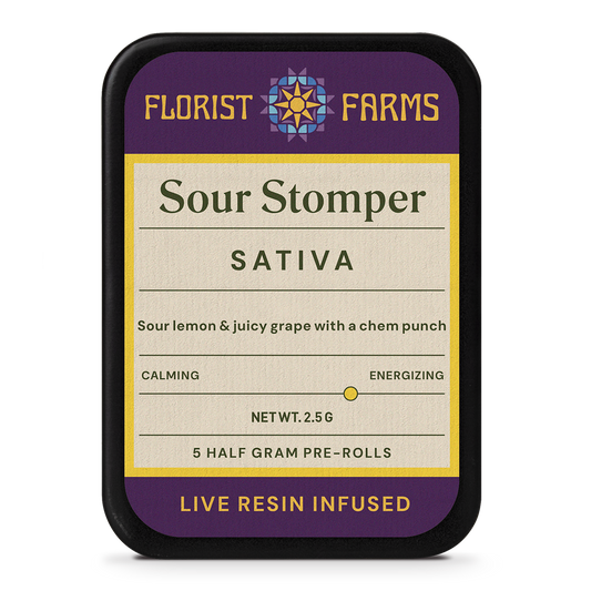 Florist Farms | Live Resin Infused | Sour Stomper | 1/2 Gram Joints | 5pk