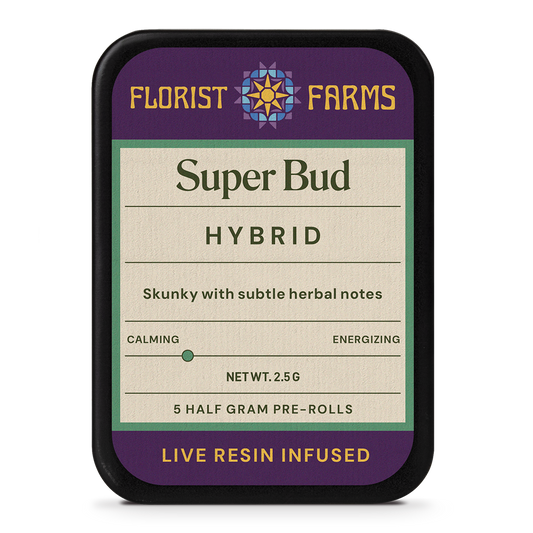 Florist Farms | Live Resin Infused | Super Bud | 1/2 Gram Joints | 5pk
