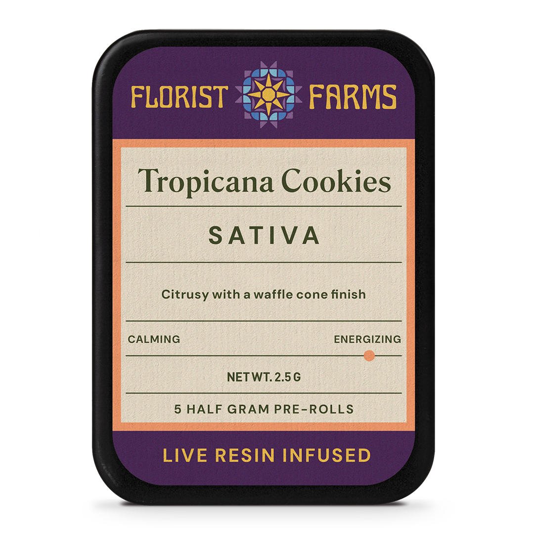 Florist Farms | Live Resin Infused | Trop Cookies | 1/2 Gram Joints | 5pk
