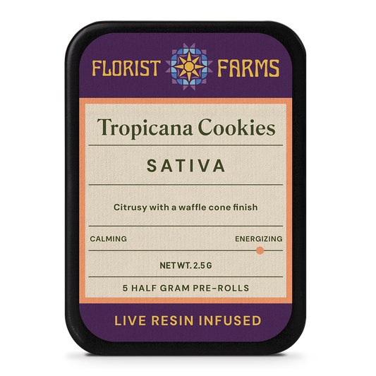 Florist Farms | Live Resin Infused | Trop Cookies | 1/2 Gram Joints | 5pk