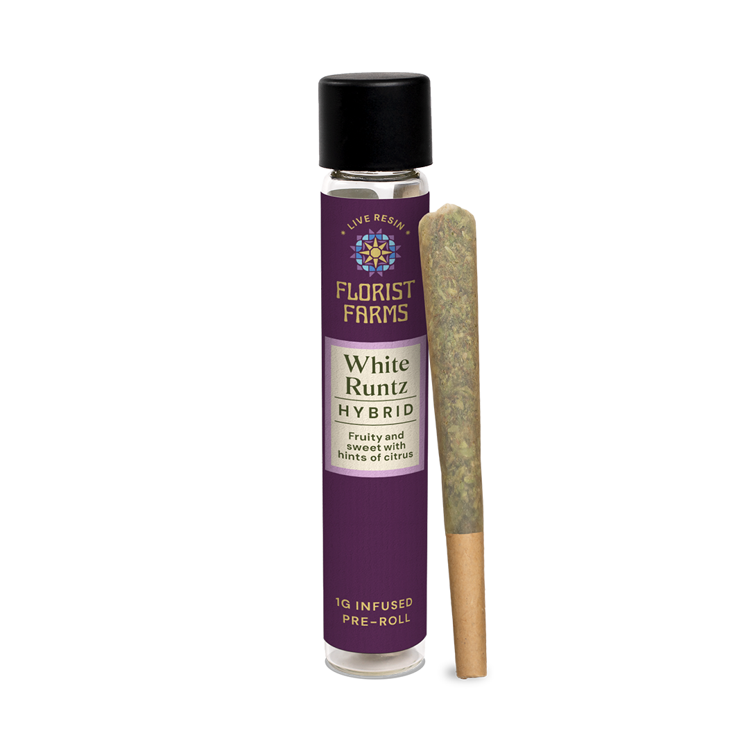 Florist Farms | Live Resin Infused | White Runtz |1 Gram Joint | Single