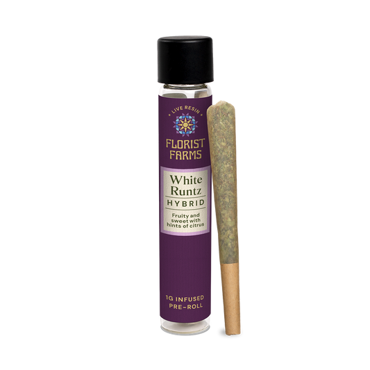 Florist Farms | Live Resin Infused | White Runtz |1 Gram Joint | Single