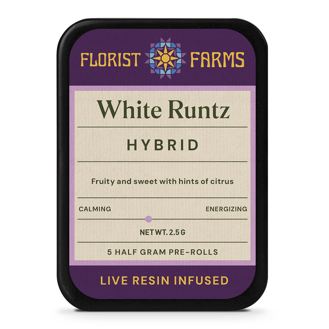 Florist Farms | Live Resin Infused | White Runtz | 1/2 Gram Joints | 5pk