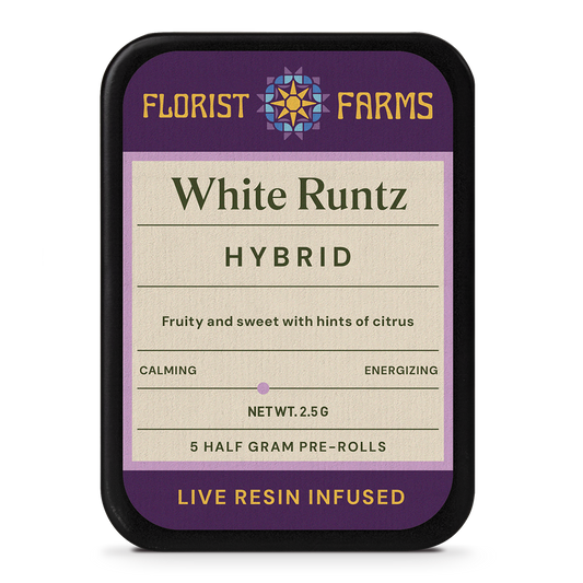 Florist Farms | Live Resin Infused | White Runtz | 1/2 Gram Joints | 5pk