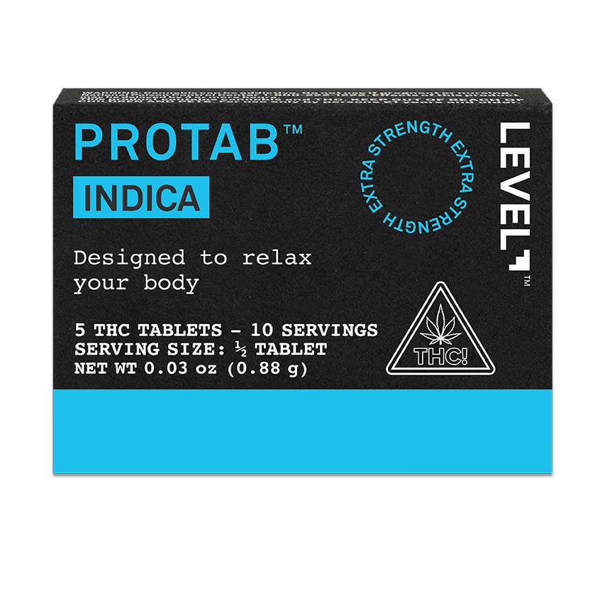 LEVEL Indica Protab, Extra Strength THC Tablets - 5ct., 0.03oz (0.88g) pkg.