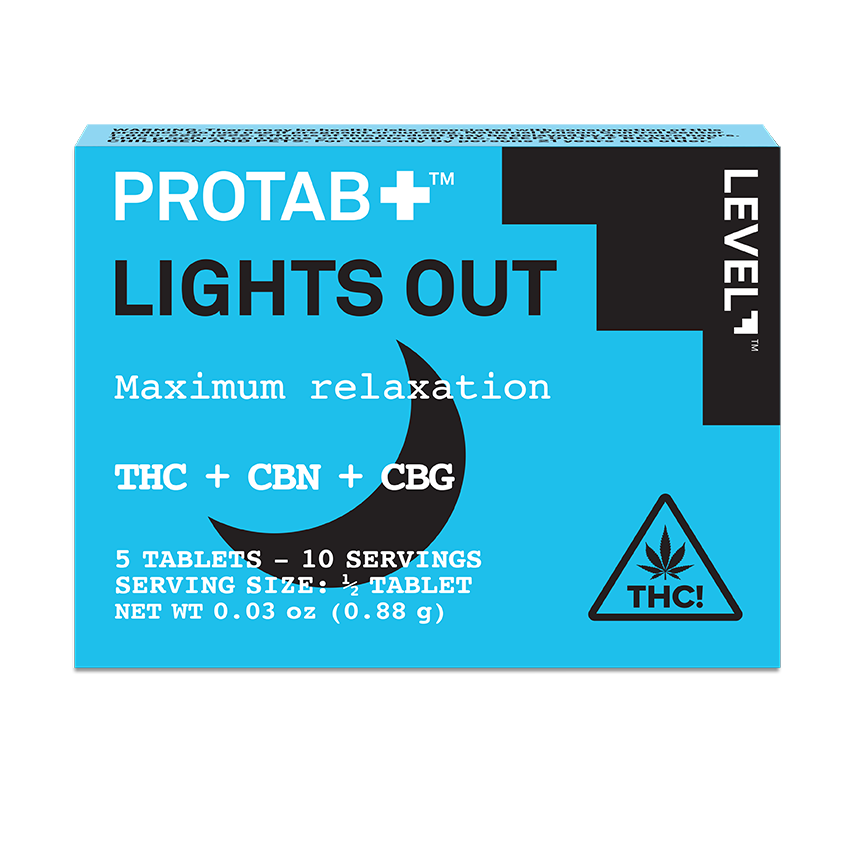 LEVEL Lights Out Protab, Maximum Relaxation THC:CBN:CBG Tablets - 5ct., 0.03oz (0.88g) pkg.