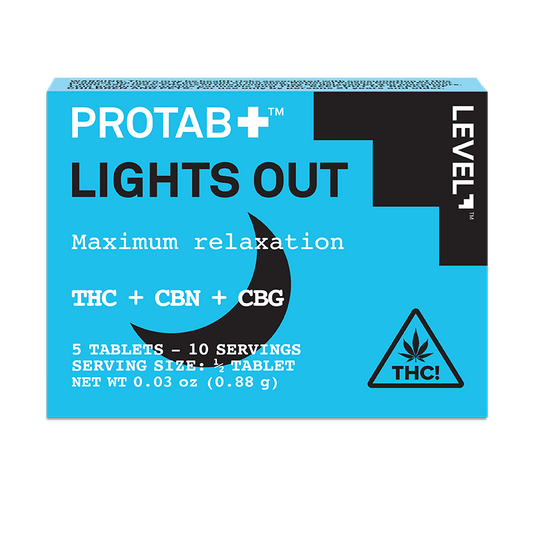 LEVEL Lights Out Protab, Maximum Relaxation THC:CBN:CBG Tablets - 5ct., 0.03oz (0.88g) pkg.