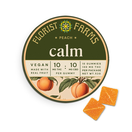 Florist Farms Peach THC:CBD Gummy, 10mg, 10ct. pkg