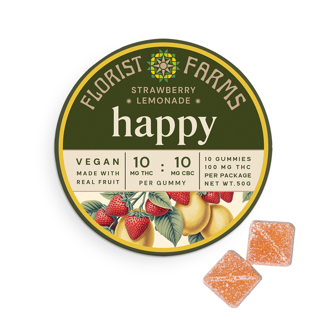 Florist Farms Strawberry Lemonade THC:CBC Gummy, 10mg, 10ct. pkg