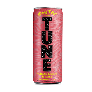 Tune | THC Seltzer | Sicilian Lemon and Rose | 4 x 12oz Cans BOXED
